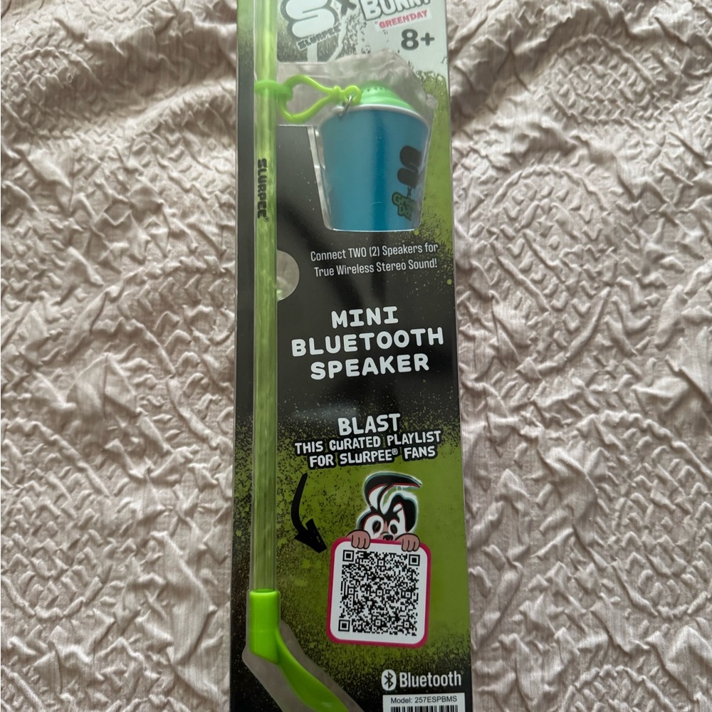 Green and Blue Portable Speaker with Bluetooth and Compact Design